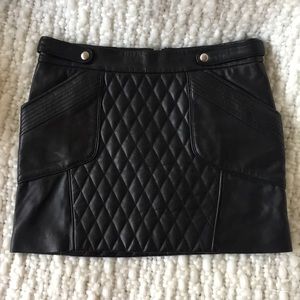 Rebecca Minkoff Quilted Leather Skirt